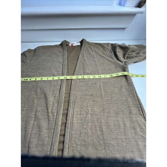 Free People Beach Navy Green Side Pockets Solid Open Front Long Cardigan Sz SP - Picture 5 of 6